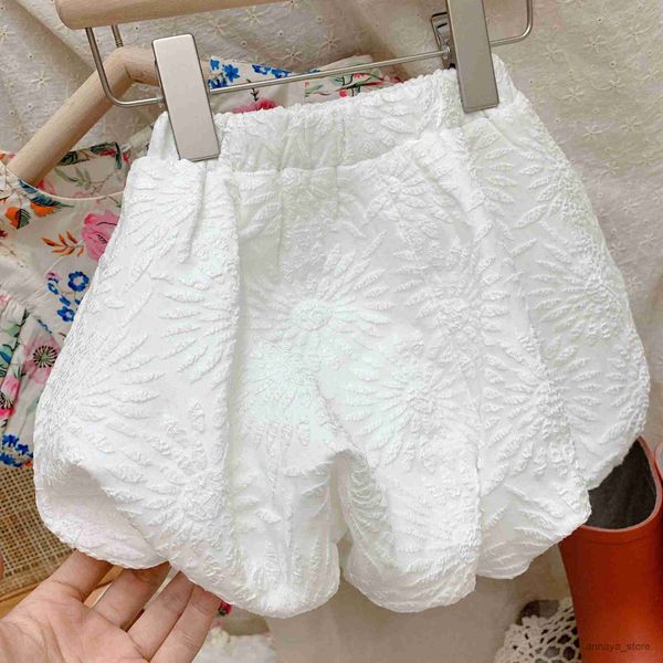

pantskirt summer casual baby girls elastic waist loose lovely petal pumpkin shorts pant jacquard for 1-8 years r230626, Blue