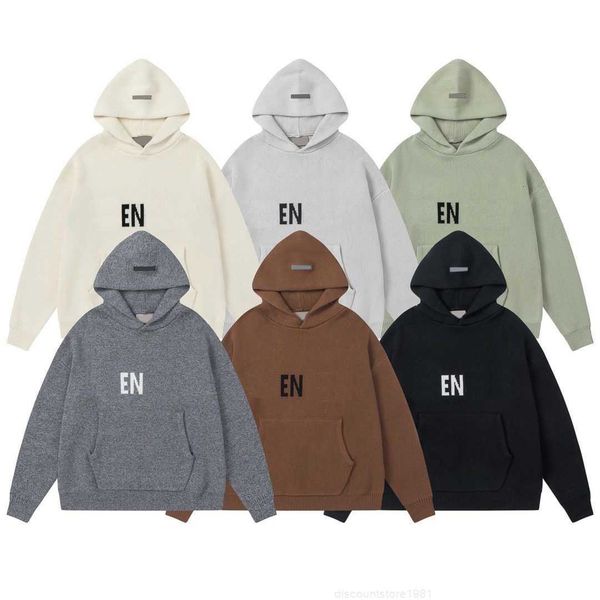 

designer hoodie men women knitting sweater ess hoodie winter oversize autumn silicon skateboard hoody graphic hoodies sweatshirt pullovers, White;black