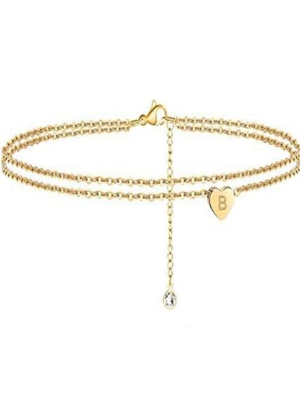 

exquisite double deck beach anklet letter initial heart jewelry3191172, Red;blue