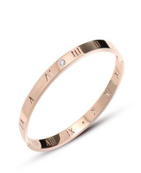 

the new roman numerals diamond rose gold bracelet women fashion stainless steel stainless steel jewelry1850057, Black