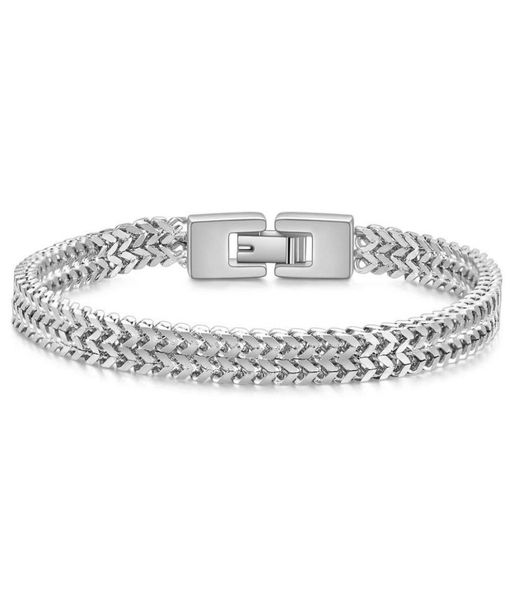 

men 316l stainless steel franco chain bracelet 18k gold plated cuban link chain bracelets2656947, Golden;silver
