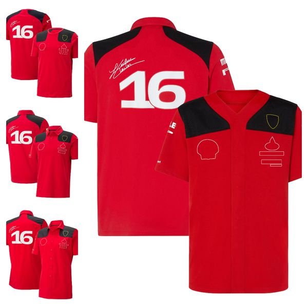 

2023 new f1 racing suit red short-sleeved team suit men's racing driver 16th plus size t-shirt can be customized.