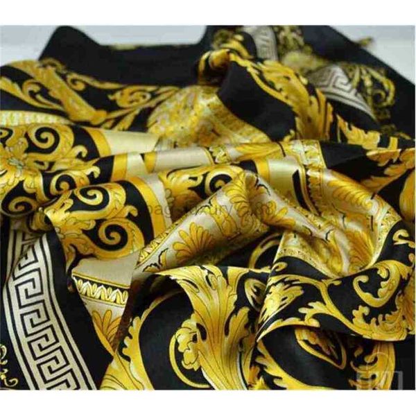 

famous style scarv of and men solid color gold black neck print soft fashion shawl women silk scarf square, Blue;gray