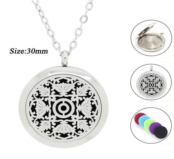 

with chain as gift new arrival 30mm magnet 316l stainless steel aromatherapy oil essentail diffuser locket necklace jewelry whole5623881, Silver