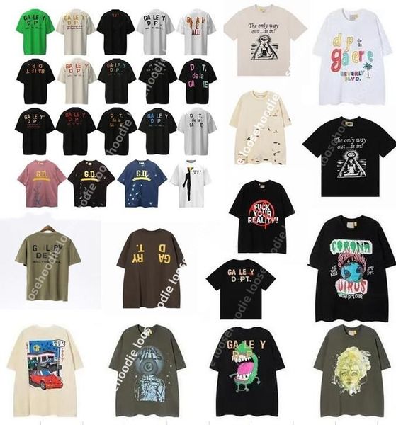 

2023 women&men's t-shirts designer galleryes depts shirt alphabet print trendy trend basic casual fashion loose short t-shirt half slee, White;black