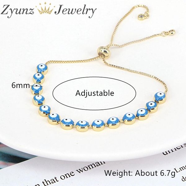 

bangle 10pcs vintage colorful turkish eye bracelet adjustable gold chain bracelet for women girls fashion rainbow jewelry, Black