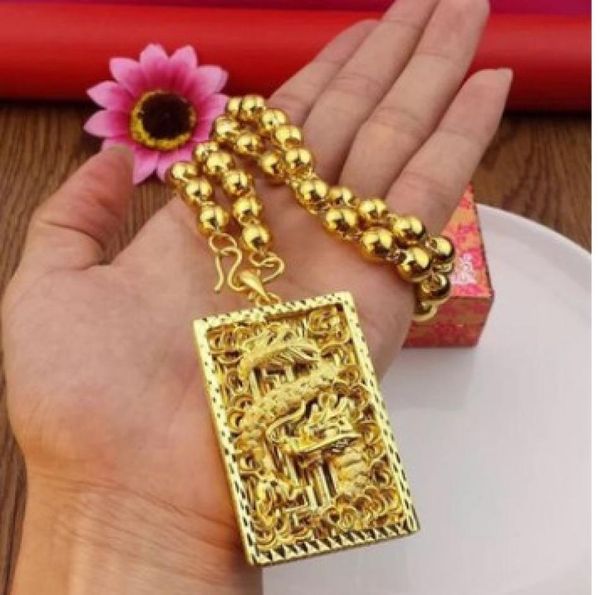 

chaming men039s gold filled hollow dragon 64cm pendant necklace9682082, Silver