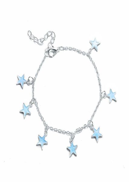 

fashion jewelry fivepointed stars pendant charms anklet chain anklet stars ankle bracelet6439181, Red;blue
