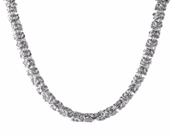 

men039s cool stainless steel silver color round byzantine chain necklace or bracelet 6mm 8mm 10mm wide 22 inches3867794