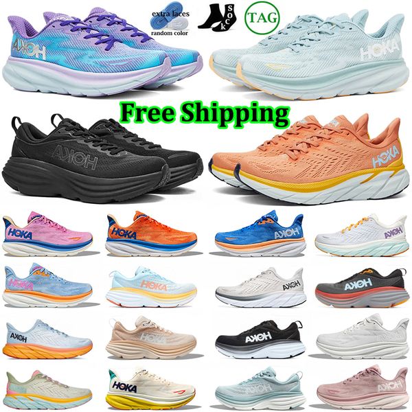 

hoka running shoes hokas women men bondi 8 clifton 9 designer sneakers triple black white pink blue orange green mens womens outdoor sports
