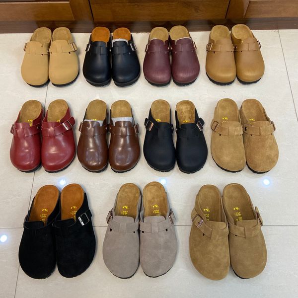 

new slippers boston clogs slipper sandals designer summer cork flat slides leather favourite beach clog big head arizona mayari sandal fashi, Black