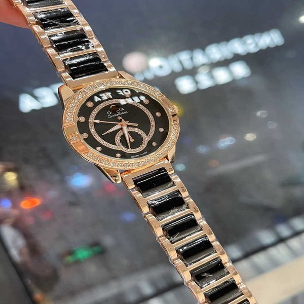 

women diamond omegas watch for luxury prx ice dazzling out fewv watches quartz movement wristwatch white dial santos uhr montre seamaster, Slivery;golden