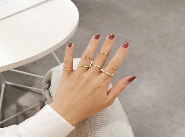 

european and american geometric religious jewelry with 7 piece set cross ring joint ring for fashion women gifts whole8260718, Silver