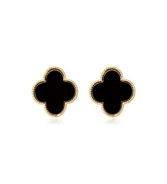 

925 silver needle love korean personalized clover earrings women039s fashion simple five pointed star small earrings trend7670485, Black
