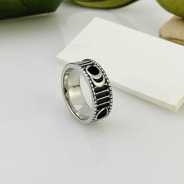 

rings with doube leeter in sliver men women ghost designer rings jewelry sliver color, Silver