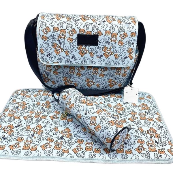 

diaper bag baby designer zipper backpack mummy multi-function messenger diaper bag 3-piece set printed leather canvas functional dry shoulde