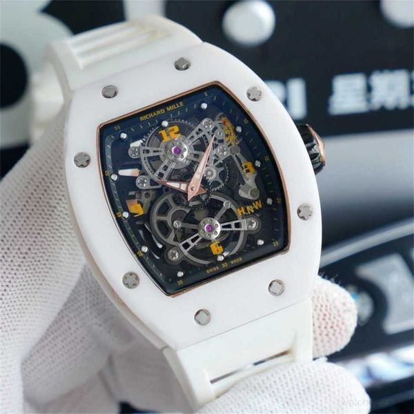 

diamond luxury mens movement watches rm17-01 r i c h a r d hollow tourbillon designer 96nz new high-end quality iced out montre wrist watch, Slivery;brown