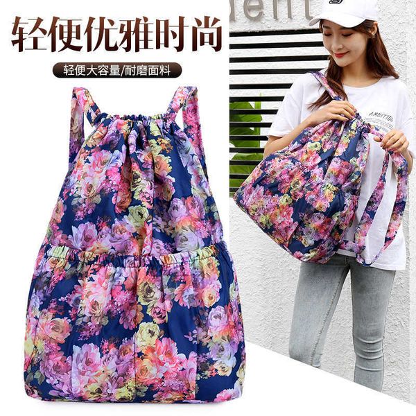 

new large capacity women's light folding backpack oxford cloth double backpack outdoor backpack women's backpack