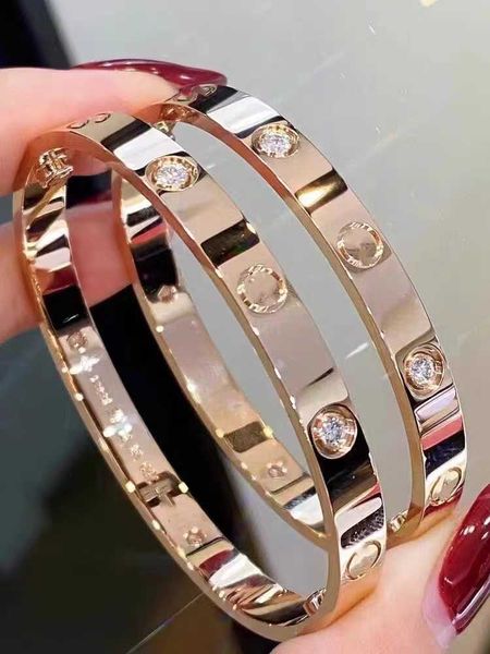 

new fashion 18k rose gold bracelet for men and women 3d hard screw solid valentine's day as a gift to girlfriend, Black