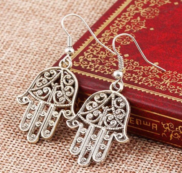 

fashion ancient silver color pierced hand hook earring dangle earrings drop brincos for women girl bohemian7070332