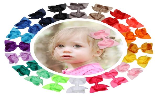 

can pick color30pcslot 4inch bows clips girls accessories handmade ribbon hair bow with clip for kids y2007106494066, Slivery;white