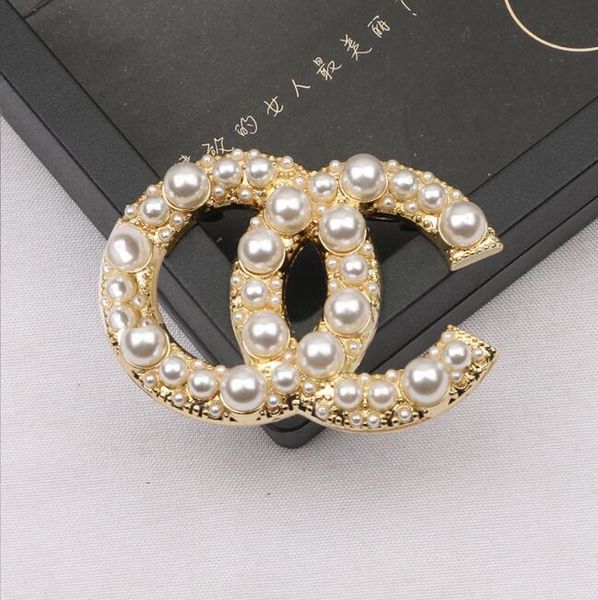 

elegant designer brand letter brooches gold plated inlay crystal rhinestone fashion jewelry sweater brooch pin wedding party gifts, Gray