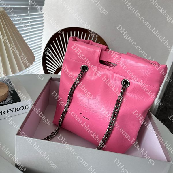

large capacity bucket bag designer trash bag vintage women solid color chain shoulder bags handbag