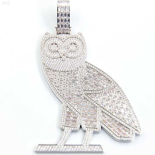 

solid 925 silver with cz diamond iced out ovo rapper pendant for hiphop jewelry