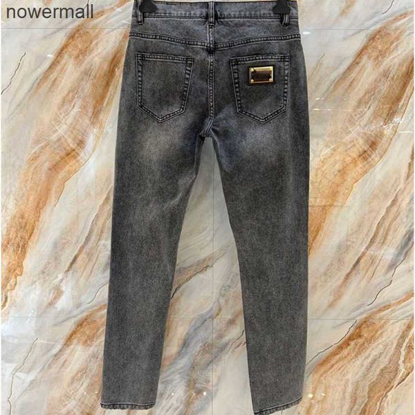 

nameplate denim d ripped dolcly designer gabbanaly new g washed dg trousers jeans pants 23 letters summer small feet slacks mens zipper acce, Blue