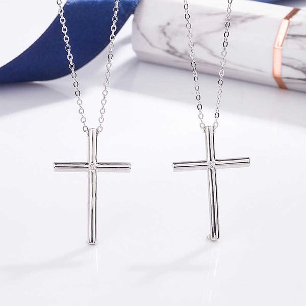 

high version s925 sterling silver fashion simple cross popular necklace pendant tiktok same style tiffay