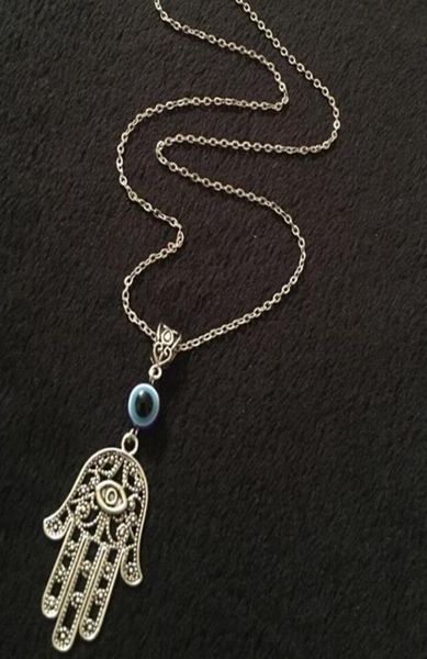 

hamsa hand necklace pendant vintage silver collares hand of fatima spiritual yoga buddha eye choker necklace for women jewelry gif8293675