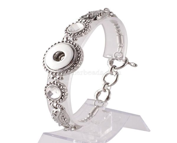 

whole snap bracelet bangles charms metal bracelets for women fit 18mm diy partnerbeads snap button jewelry kc09067096778, Golden;silver