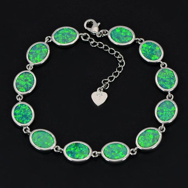 

bangle wholesale retail fashion fine blue/white/green/orange oval fire opal bracelet 925 sterling sliver jewelry bnt16022706, Black