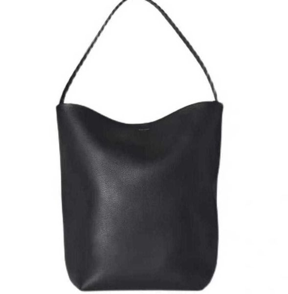 

designer the row leather large capacity tote bag n / s park tote bag minimalist bucket shoulder european and american simplicity foreign sty