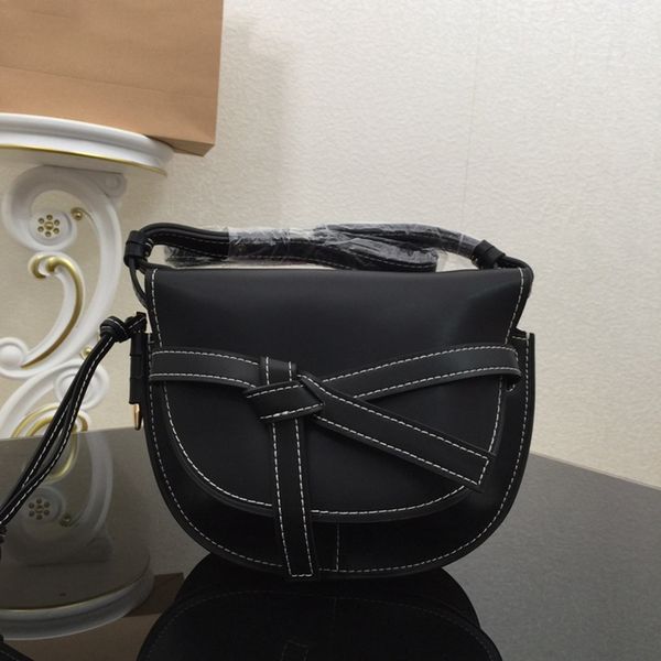 

gate designers bags women saddle fashion shoulder bag mini dual bag soft calf leather bow decoration crossbody bag luxury handbag piece colo