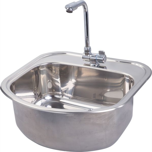 

stainless steel hand wash basin sink 490*460*150mm rv caravan boat camper gr-529