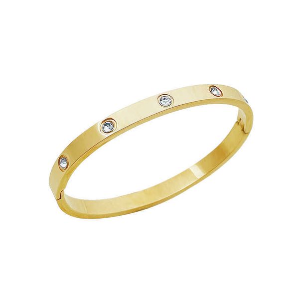 

designer new classic style~high grade feeling carti ten diamond titanium steel bracelet light luxury small and cool style high exquisite jew, Black