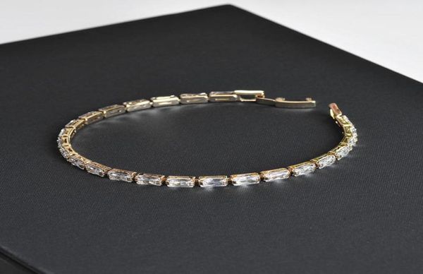 

link chain fashion luxury gold silver cubic zirconia tennis bracelet diamond crystal for women wedding jewelry party gifts1536087, Black