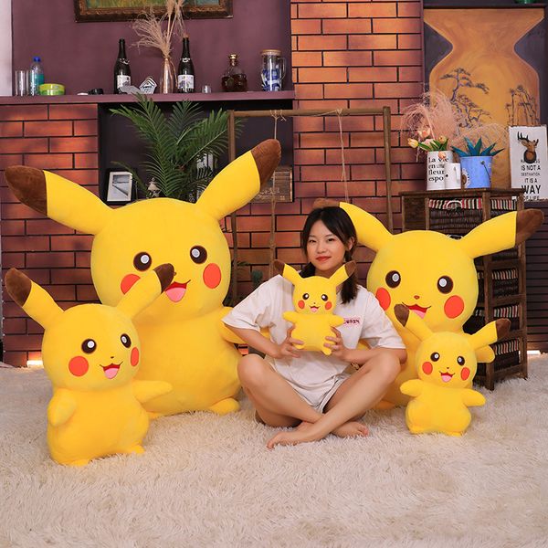 

wholesale different sizes of cute yellow electric mouse plush toys girls sleeping pillow doll birthday gift