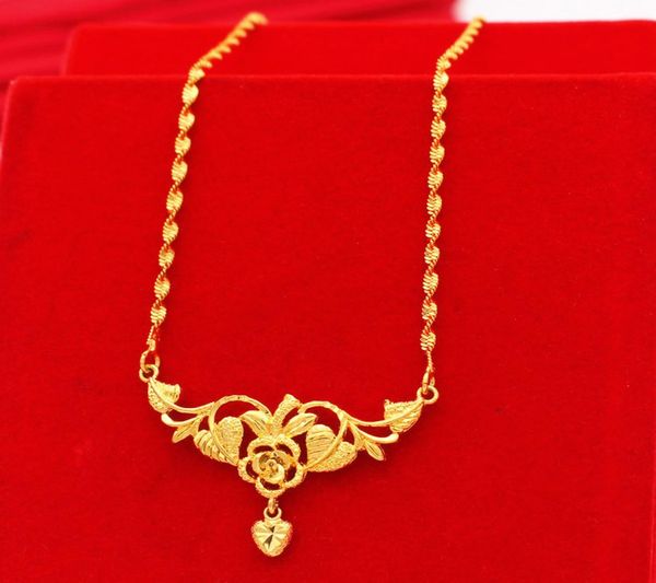 

new goldplated love butterfly necklace women set of copper plated vietnamese sand gold flower models long time not fade wedding j4982997, Silver