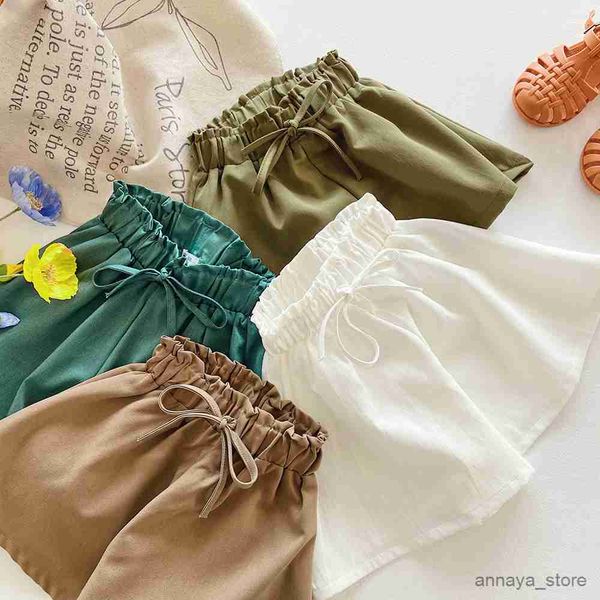 

pantskirt summer infant shorts for girls loose toddler kid shorts baby clothes casual solid new 2023 short pants chidrens trousers r230626, Blue