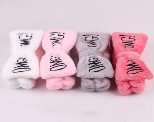 

new letter quotomgquot coral fleece soft bow headbands for women girls cute hair holder hairbands hair bands headwear hair acc1976141, Slivery;white