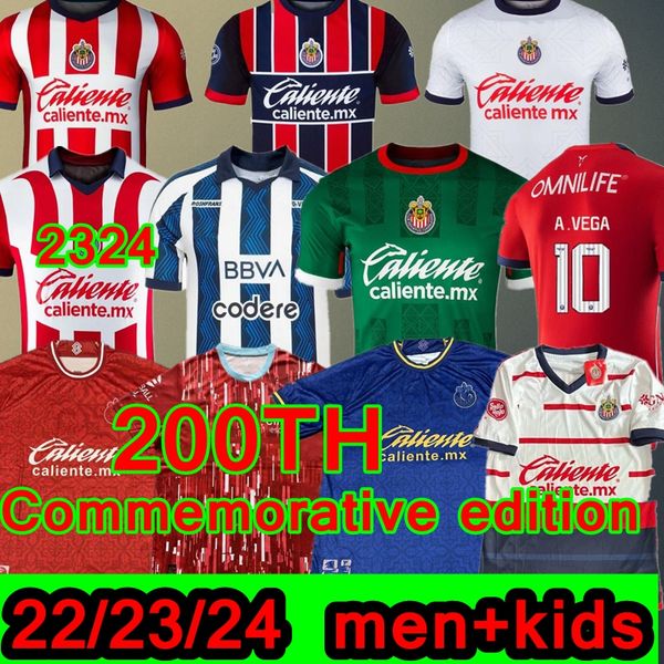 

23/24 chivas guadalajara soccer jerseys monterrey kids kit camisetas futbol 2023 2024 liga mx football shirt player version home away guzman, Black;yellow