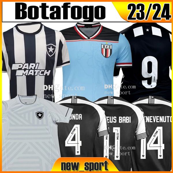 

23 24 botafogo soccer jerseys fans tiquinho soares victor sa 2023 2024 home matheus nascimento carlos alberto gabriel pires men size new spo, Black;yellow