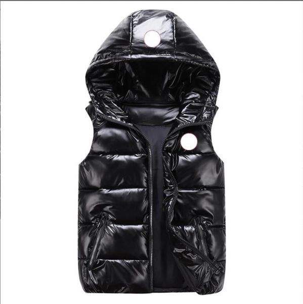 

winter jacket new bright face parent-child clothing children's cotton vest male medium large children cotton clip female thickened stud, Black;white