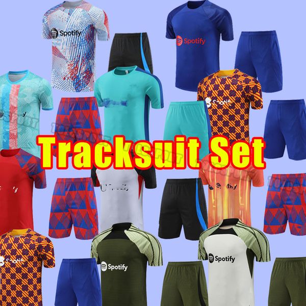 

full set pedri soccer tracksuits kessie lewandowski adama gavi camiseta de futbol ferran ansu fati 2023 2024 barcelonas dest football shirt, Black