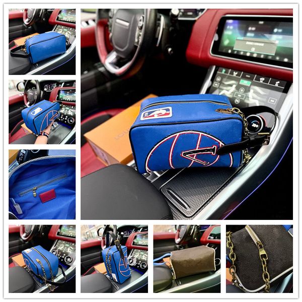 

designer handbags chain flower monograms dopp kit toiletry bag chain sport basketball bag jointly-designed washing leather clutch bags