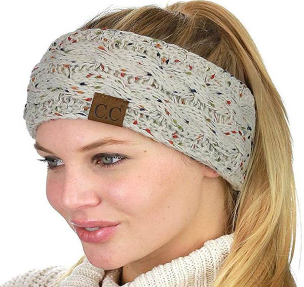 

hairband colorful knitted crochet headband winter ear warmer elastic hair band wide hair accessories7360612, Silver