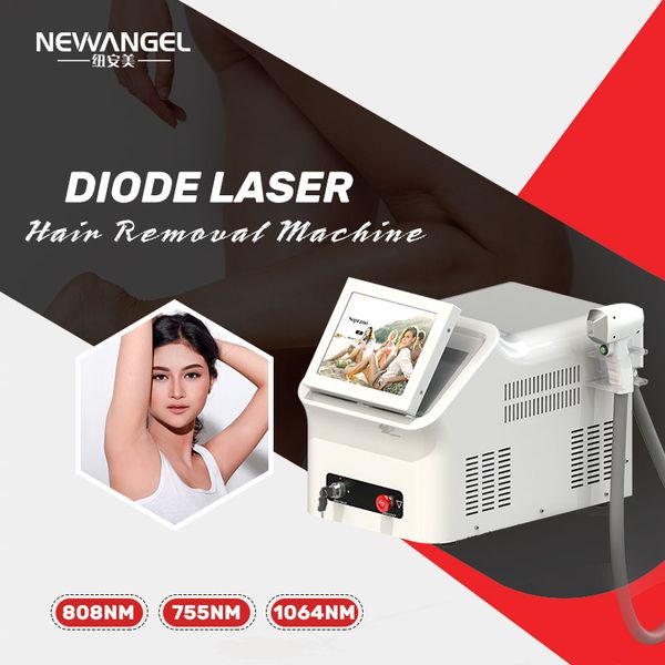 

new arrival 808 diode laser hair removal machine 3 wavelengths skin rejuvenation 1 years warranty logo customization, Black