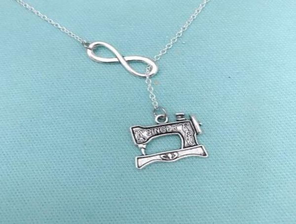 

infinity lariat hair dryer scissors sewing machine mermaid sppon i love baseball necklace pendant vintage silver women jewelry fas3685241